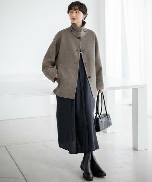 L size ONWARD(大きいサイズ) / エルサイズオンワード ミニ丈・ひざ丈ワンピース | 【洗える】TWビエラ シャツワンピース | 詳細5