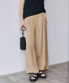 L size ONWARD(大きいサイズ) / エルサイズオンワード その他パンツ | 【洗える】 キュプラピグメントクロス カーゴパンツ