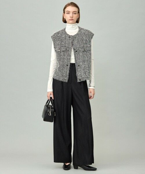 L size ONWARD(大きいサイズ) / エルサイズオンワード その他パンツ | 【洗える】 ドレープスラブデニム ワイドパンツ | 詳細19