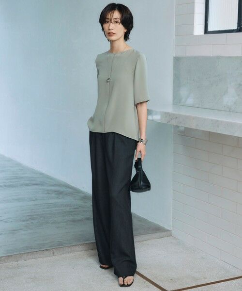 L size ONWARD(大きいサイズ) / エルサイズオンワード その他パンツ | 【洗える】 ドレープスラブデニム ワイドパンツ | 詳細18