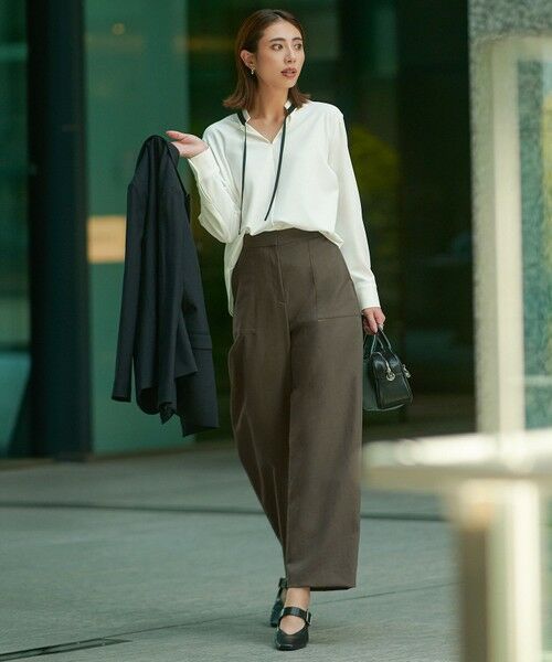 L size ONWARD(大きいサイズ) / エルサイズオンワード その他パンツ | 【洗える】ストレッチピーチツイル バレルパンツ | 詳細15