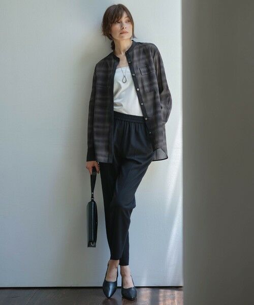 L size ONWARD(大きいサイズ) / エルサイズオンワード その他パンツ | 【UVカット・洗える】ウール2WAYストレッチ ドロストパンツ | 詳細1