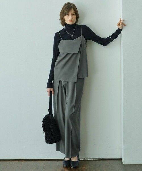 L size ONWARD(大きいサイズ) / エルサイズオンワード その他パンツ | 【UVカット・洗える】ウール2WAYストレッチ ワイドパンツ | 詳細8