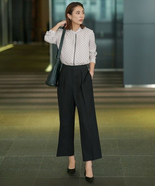 L size ONWARD(大きいサイズ) / エルサイズオンワード その他パンツ | 【UVカット・洗える】ウール2WAYストレッチ ワイドパンツ | 詳細16