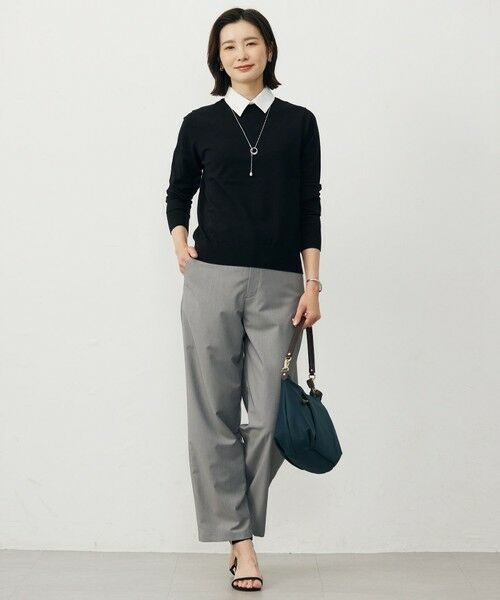 L size ONWARD(大きいサイズ) / エルサイズオンワード その他パンツ | SOFTシャンブレー テーパード パンツ | 詳細7