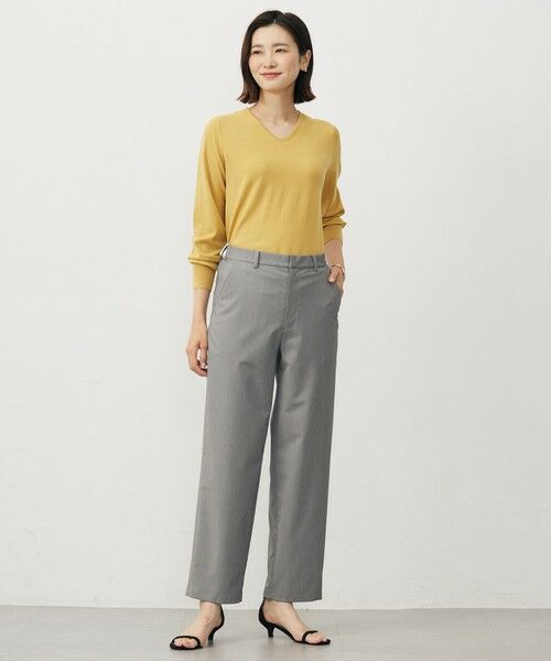 L size ONWARD(大きいサイズ) / エルサイズオンワード その他パンツ | SOFTシャンブレー テーパード パンツ | 詳細4