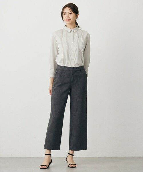 L size ONWARD(大きいサイズ) / エルサイズオンワード その他パンツ | 【洗える】T/Rアルガンシルク ワイド パンツ | 詳細1