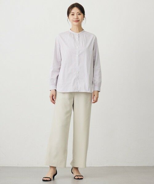 L size ONWARD(大きいサイズ) / エルサイズオンワード その他パンツ | ピーチポプリン ワイド パンツ | 詳細18