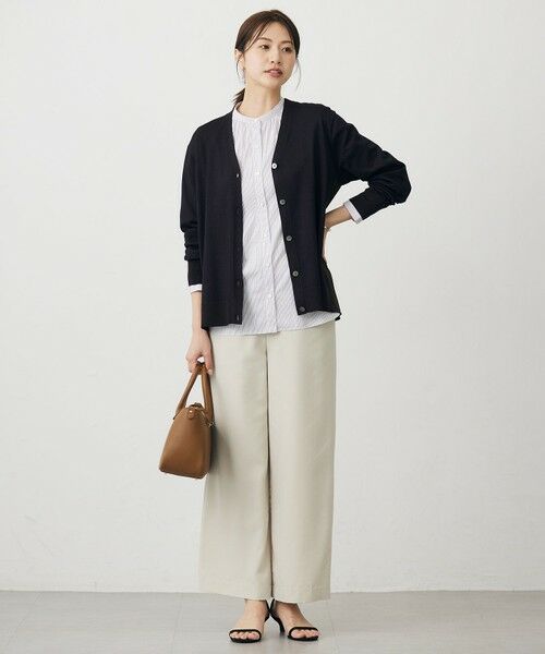 L size ONWARD(大きいサイズ) / エルサイズオンワード その他パンツ | ピーチポプリン ワイド パンツ | 詳細19