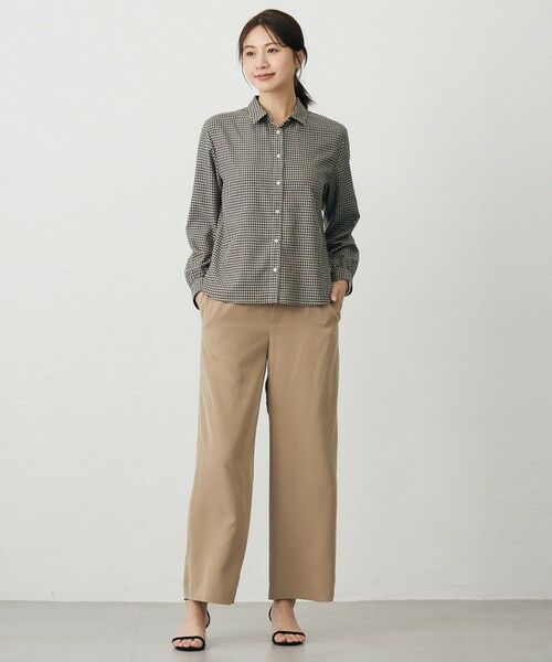 L size ONWARD(大きいサイズ) / エルサイズオンワード その他パンツ | ピーチポプリン ワイド パンツ | 詳細29