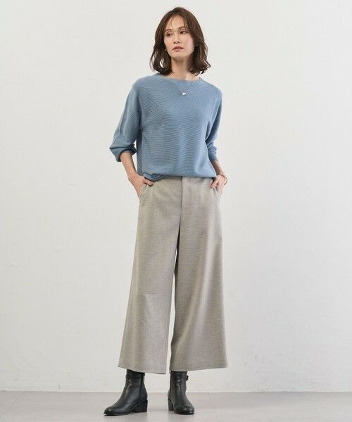 L size ONWARD(大きいサイズ) / エルサイズオンワード その他パンツ | Shineシャンブレーツイル クロップド パンツ | 詳細2