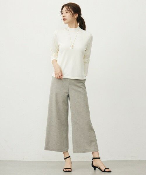 L size ONWARD(大きいサイズ) / エルサイズオンワード その他パンツ | Shineシャンブレーツイル クロップド パンツ | 詳細4