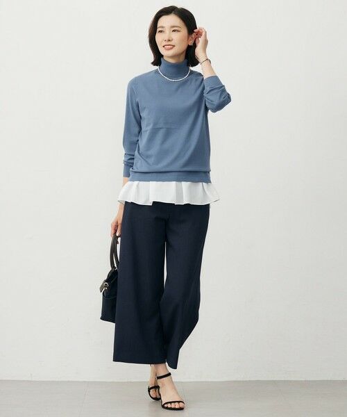 L size ONWARD(大きいサイズ) / エルサイズオンワード その他パンツ | Shineシャンブレーツイル クロップド パンツ | 詳細21