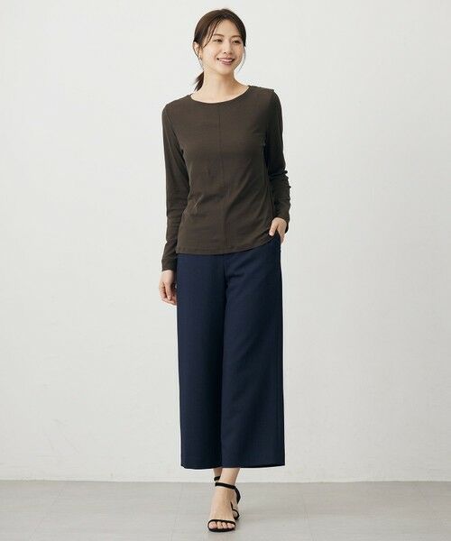 L size ONWARD(大きいサイズ) / エルサイズオンワード その他パンツ | Shineシャンブレーツイル クロップド パンツ | 詳細22