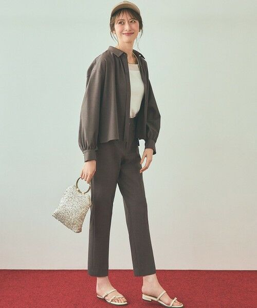 L size ONWARD(大きいサイズ) / エルサイズオンワード その他パンツ | ウーステッドエステル テーパード パンツ | 詳細1