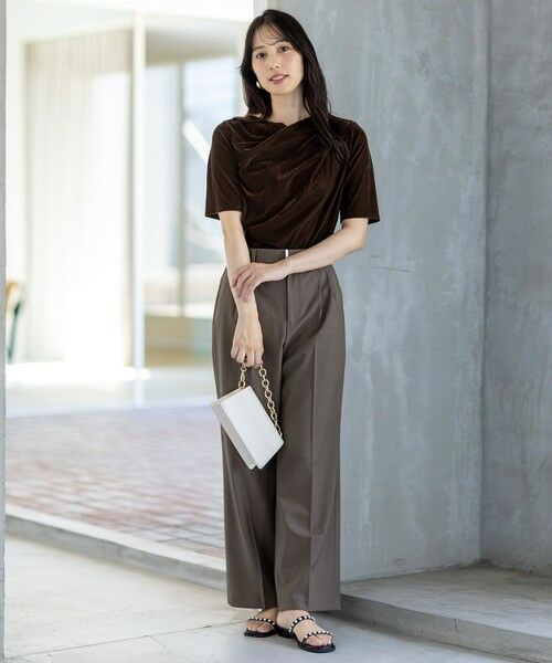 L size ONWARD(大きいサイズ) / エルサイズオンワード その他パンツ | ウーステッドエステル ワイドパンツ | 詳細6