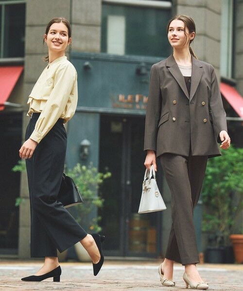 L size ONWARD(大きいサイズ) / エルサイズオンワード その他パンツ | 【UVカット・アンチピリング・洗える】ウーステッドエステル ワイドパンツ | 詳細18