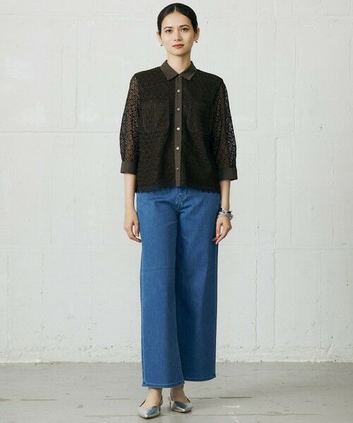 L size ONWARD(大きいサイズ) / エルサイズオンワード デニムパンツ | 【19号サイズまで展開】ウスカルデニムワイドストレート パンツ | 詳細13