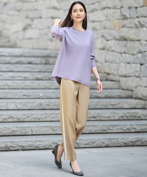 L size ONWARD(大きいサイズ) / エルサイズオンワード その他パンツ | 【カタログ掲載】ウールライクストレッチテーパード パンツ | 詳細1