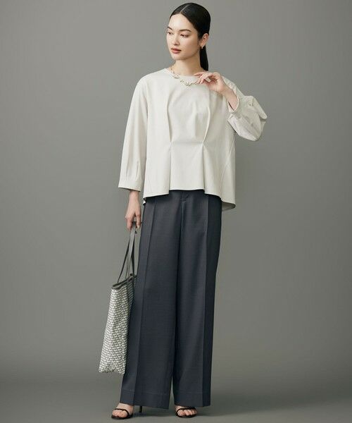 L size ONWARD(大きいサイズ) / エルサイズオンワード その他パンツ | 【17号サイズまで展開・カタログ掲載】ウールライクストレッチワイド パンツ | 詳細13