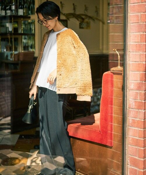 L size ONWARD(大きいサイズ) / エルサイズオンワード その他パンツ | 【17号サイズまで展開・カタログ掲載】ウールライクストレッチワイド パンツ | 詳細23