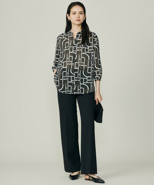 L size ONWARD(大きいサイズ) / エルサイズオンワード その他パンツ | 【19号サイズまで展開・カタログ掲載】TRギャバストレート パンツ | 詳細4