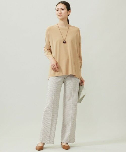 L size ONWARD(大きいサイズ) / エルサイズオンワード その他パンツ | TRギャバチェック柄ストレート パンツ | 詳細1