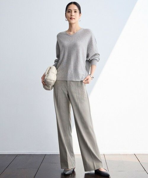 L size ONWARD(大きいサイズ) / エルサイズオンワード その他パンツ | TRギャバチェック柄ストレート パンツ | 詳細11