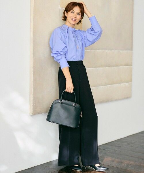 L size ONWARD(大きいサイズ) / エルサイズオンワード その他パンツ | 【19号サイズまで展開・カタログ掲載】トリアセダブルクロスワイドストレート パンツ | 詳細11