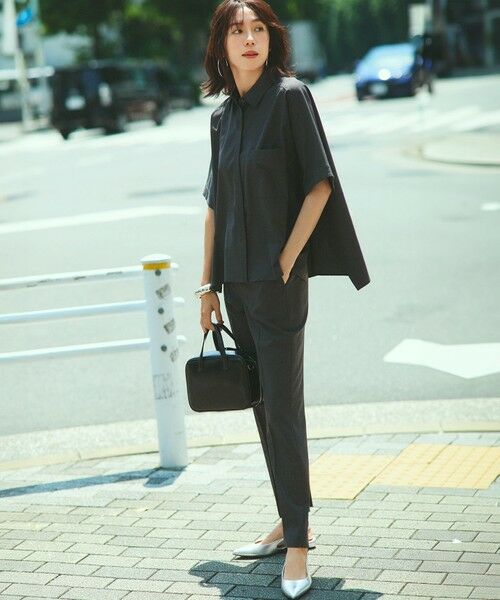 L size ONWARD(大きいサイズ) / エルサイズオンワード その他パンツ | 【洗える】TWマットクロス スティック パンツ | 詳細3