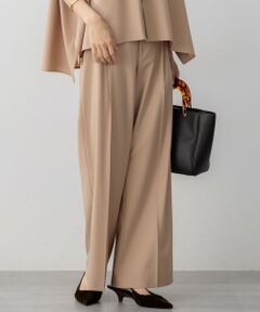 L size ONWARD(大きいサイズ) / エルサイズオンワード その他パンツ | 【洗える】TWマットクロス タック ワイド パンツ