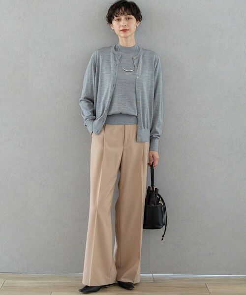 L size ONWARD(大きいサイズ) / エルサイズオンワード その他パンツ | 【洗える】TWマットクロス タック ワイド パンツ | 詳細13