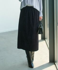 L size ONWARD(大きいサイズ) / エルサイズオンワード ミニ・ひざ丈スカート | 【洗える】ストレッチスエード ナロースカート