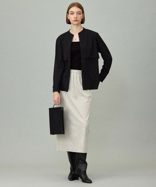 L size ONWARD(大きいサイズ) / エルサイズオンワード ミニ・ひざ丈スカート | 【洗える】ストレッチスエード ナロースカート | 詳細2