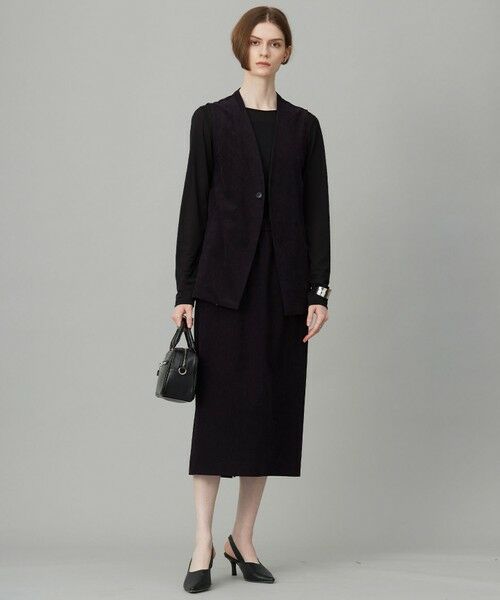 L size ONWARD(大きいサイズ) / エルサイズオンワード ミニ・ひざ丈スカート | 【洗える】ストレッチスエード ナロースカート | 詳細9