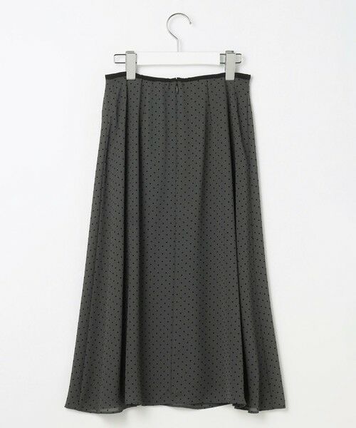 L size ONWARD(大きいサイズ) / エルサイズオンワード ミニ・ひざ丈スカート | 【洗える】ドットフロッキープリント フレア スカート | 詳細4