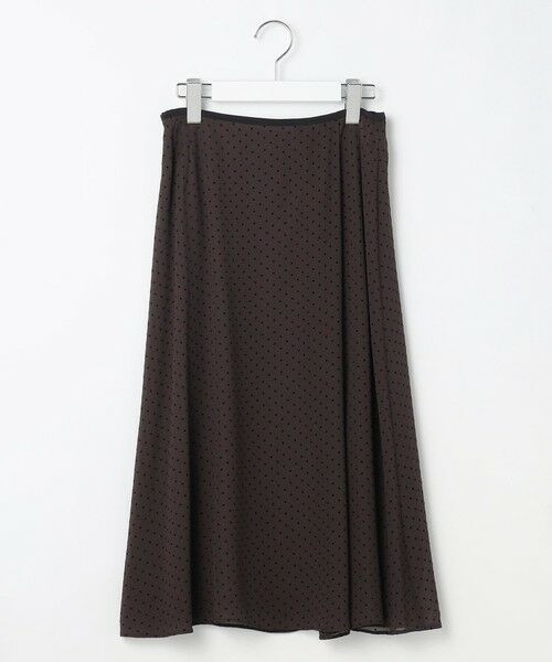 L size ONWARD(大きいサイズ) / エルサイズオンワード ミニ・ひざ丈スカート | 【洗える】ドットフロッキープリント フレア スカート | 詳細12