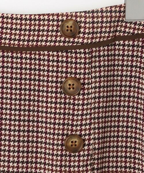 L size ONWARD(大きいサイズ) / エルサイズオンワード ミニ・ひざ丈スカート | デシンハウンドトゥースプリント スカート | 詳細9