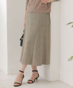 L size ONWARD(大きいサイズ) / エルサイズオンワード ミニ・ひざ丈スカート | モナベールツイル チェック フレア スカート