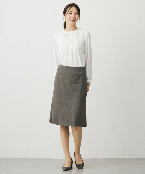 L size ONWARD(大きいサイズ) / エルサイズオンワード ミニ・ひざ丈スカート | 【洗える】T/Rアルガンシルク フレア スカート | 詳細5