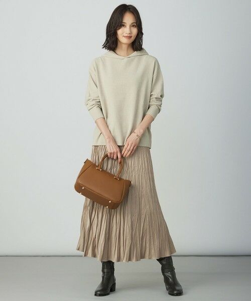 L size ONWARD(大きいサイズ) / エルサイズオンワード ロング・マキシ丈スカート | ライトマイクロスエード プリーツ スカート | 詳細1