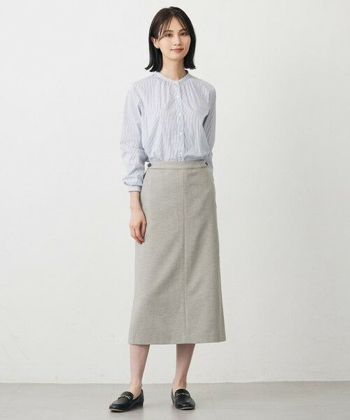 L size ONWARD(大きいサイズ) / エルサイズオンワード ミニ・ひざ丈スカート | Shineシャンブレーツイル スカート | 詳細17