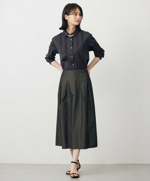 L size ONWARD(大きいサイズ) / エルサイズオンワード ミニ・ひざ丈スカート | ハイマルチタフタ フレアスカート | 詳細2