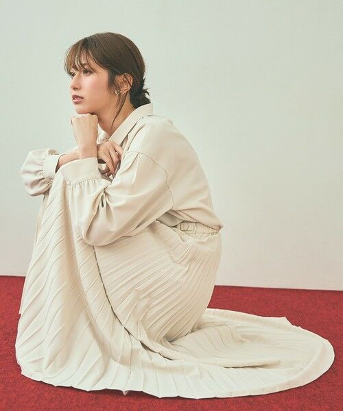 L size ONWARD(大きいサイズ) / エルサイズオンワード ロング・マキシ丈スカート | ウーステッドエステル  プリーツスカート | 詳細3