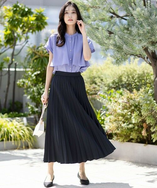 L size ONWARD(大きいサイズ) / エルサイズオンワード ロング・マキシ丈スカート | ウーステッドエステル  プリーツスカート | 詳細29