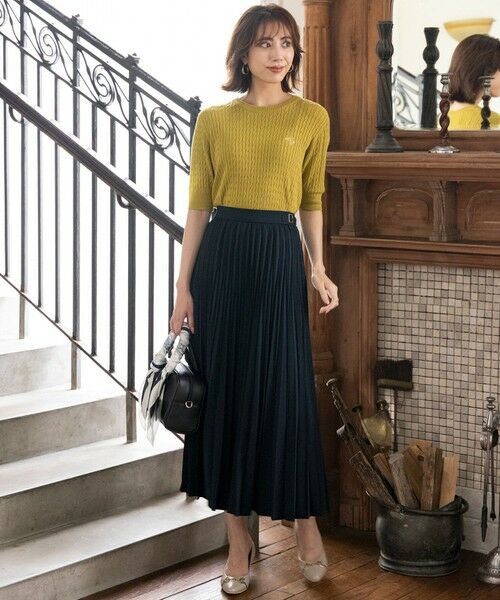 L size ONWARD(大きいサイズ) / エルサイズオンワード ロング・マキシ丈スカート | ウーステッドエステル  プリーツスカート | 詳細28