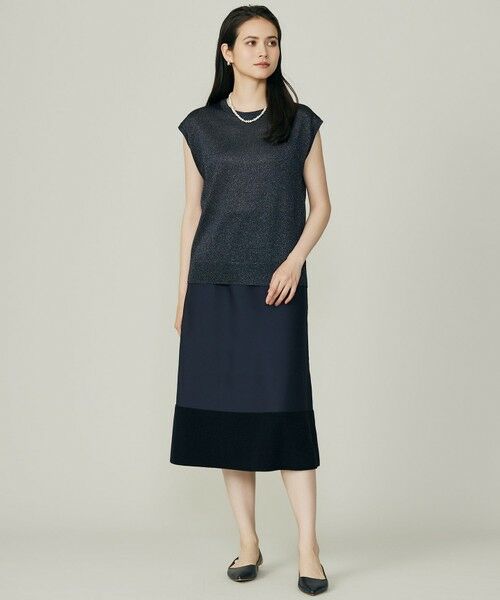 L size ONWARD(大きいサイズ) / エルサイズオンワード ミニ・ひざ丈スカート | モールブロッキングニット スカート | 詳細4