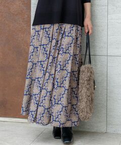 L size ONWARD(大きいサイズ) / エルサイズオンワード ミニ・ひざ丈スカート | 【洗える】Ratti ヴィンテージペイズリープリント スカート