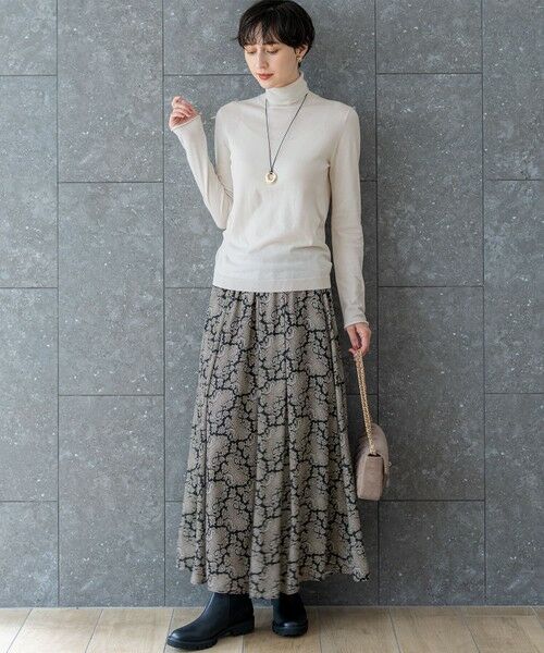 L size ONWARD(大きいサイズ) / エルサイズオンワード ミニ・ひざ丈スカート | 【洗える】Ratti ヴィンテージペイズリープリント スカート | 詳細3