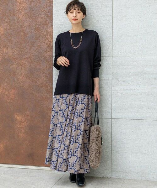 L size ONWARD(大きいサイズ) / エルサイズオンワード ミニ・ひざ丈スカート | 【洗える】Ratti ヴィンテージペイズリープリント スカート | 詳細13